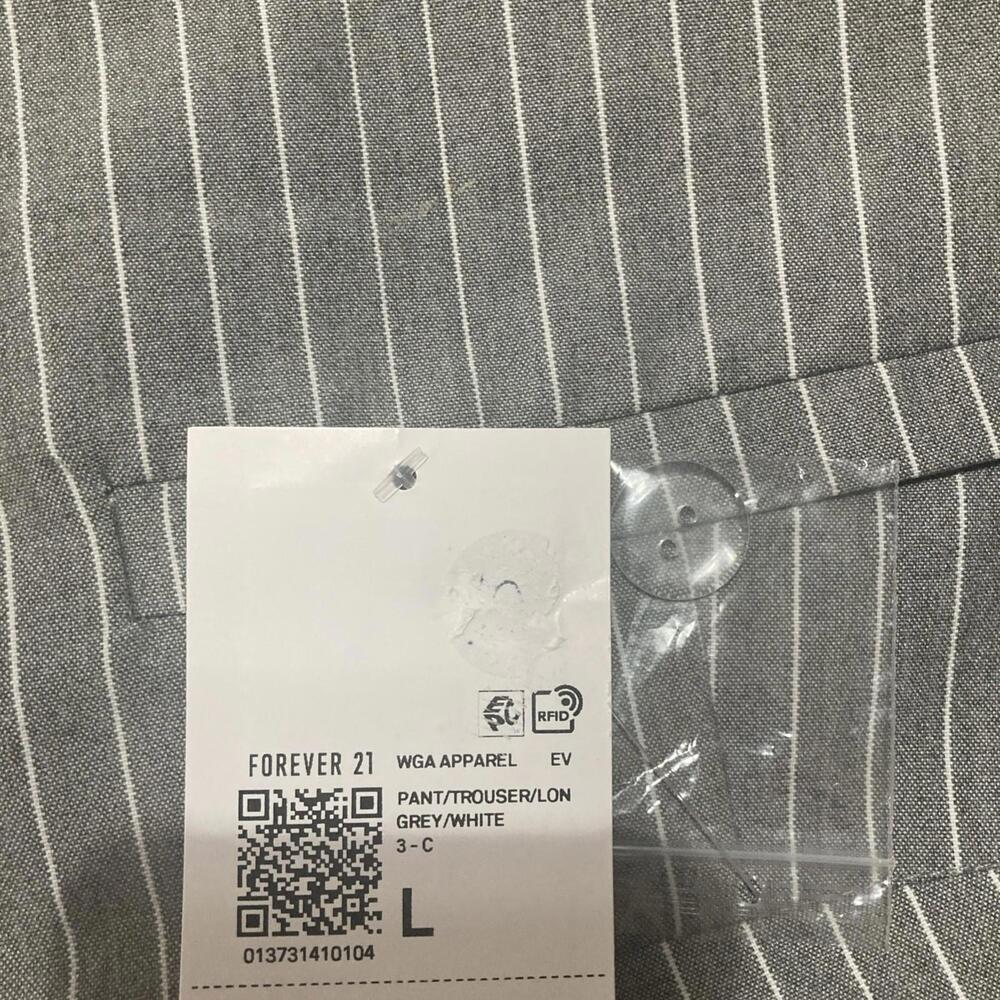 NWT Forever 21 Grey/ White Pinstripe‎ Pant/ Trouser/Dress Pants Office Size L - Picture 6 of 7